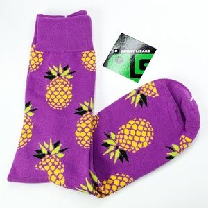 Funky Lizard Socks Purple Cotton Blend Pineapple